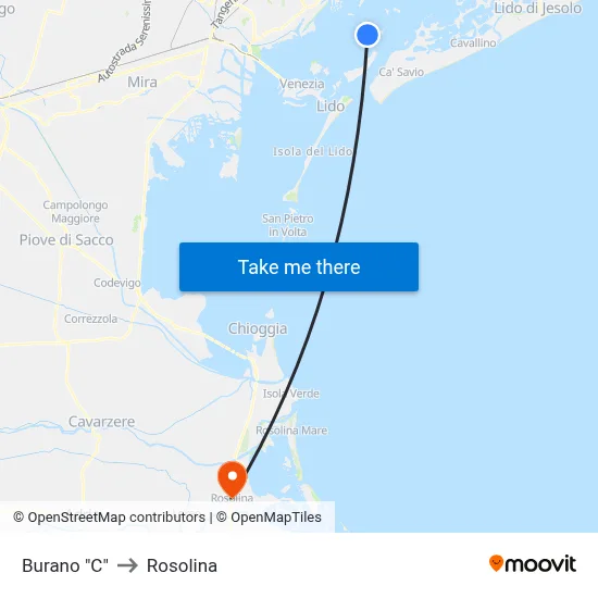 Burano "C" to Rosolina map