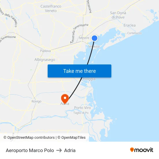 Aeroporto Marco Polo to Adria map