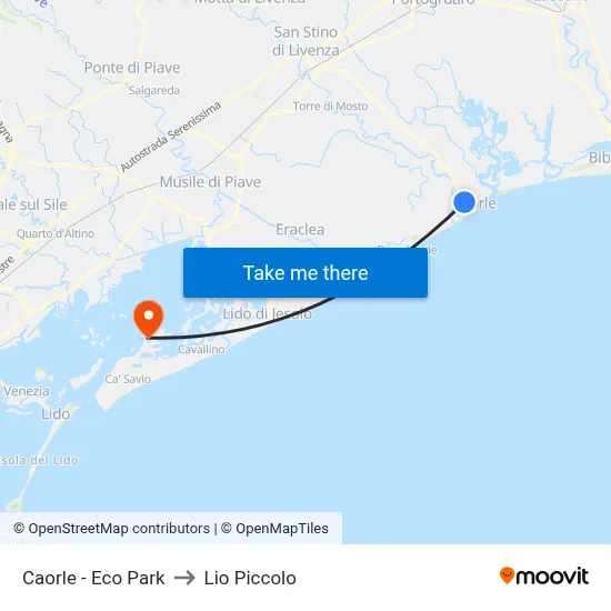 Caorle - Eco Park to Lio Piccolo map