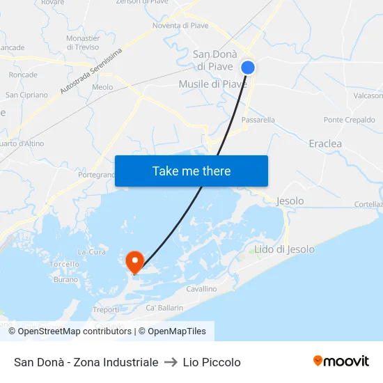 San Donà - Zona Industriale to Lio Piccolo map