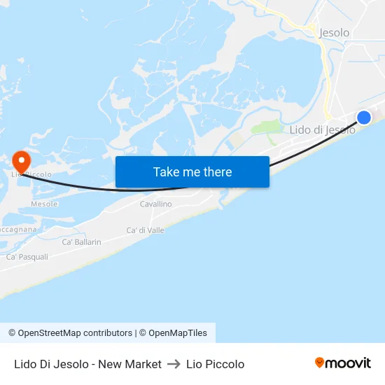 Lido Di Jesolo - New Market to Lio Piccolo map