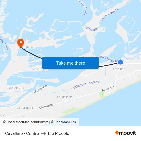Cavallino - Centro to Lio Piccolo map