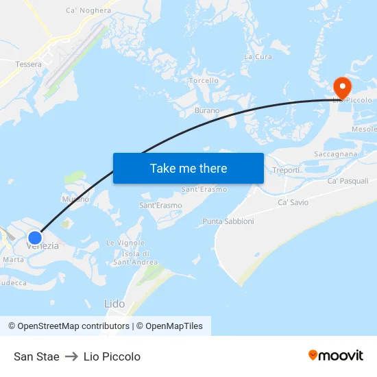 San Stae to Lio Piccolo map
