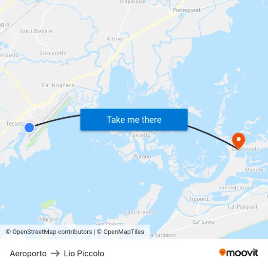 Aeroporto to Lio Piccolo map