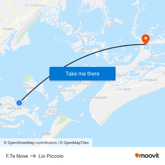 F.Te Nove to Lio Piccolo map
