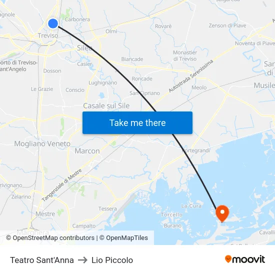 Teatro Sant'Anna to Lio Piccolo map