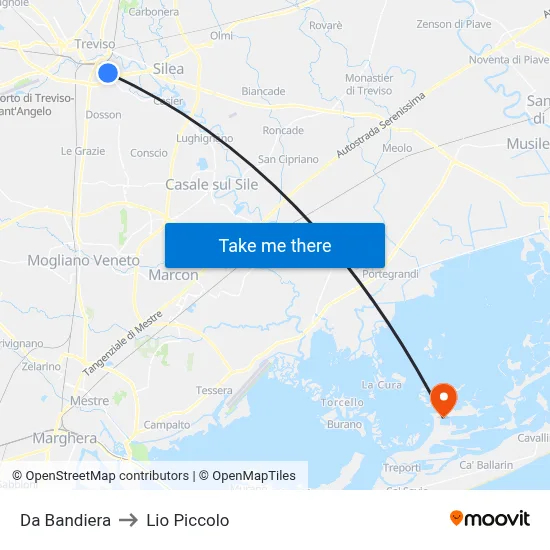 Da Bandiera to Lio Piccolo map