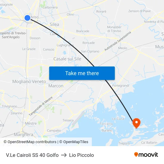 V.Le Cairoli SS 40 Golfo to Lio Piccolo map