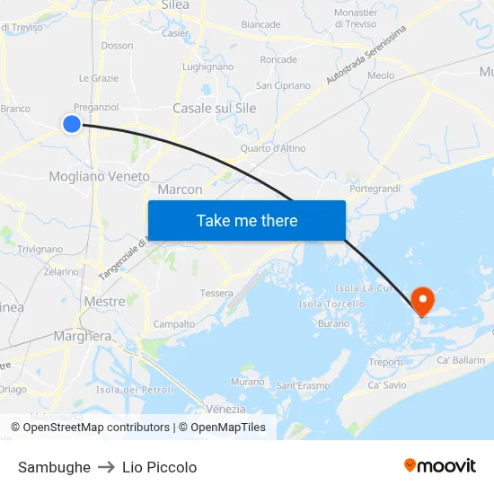 Sambughe to Lio Piccolo map