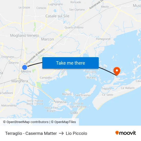 Terraglio - Caserma Matter to Lio Piccolo map