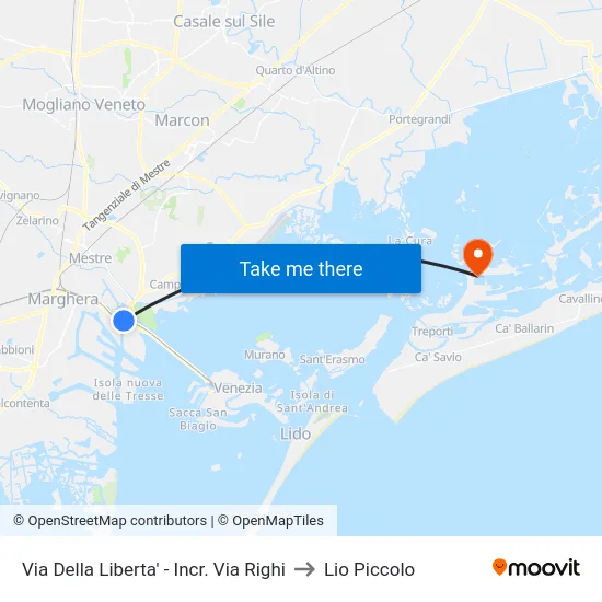Via Della Liberta' - Incr. Via Righi to Lio Piccolo map