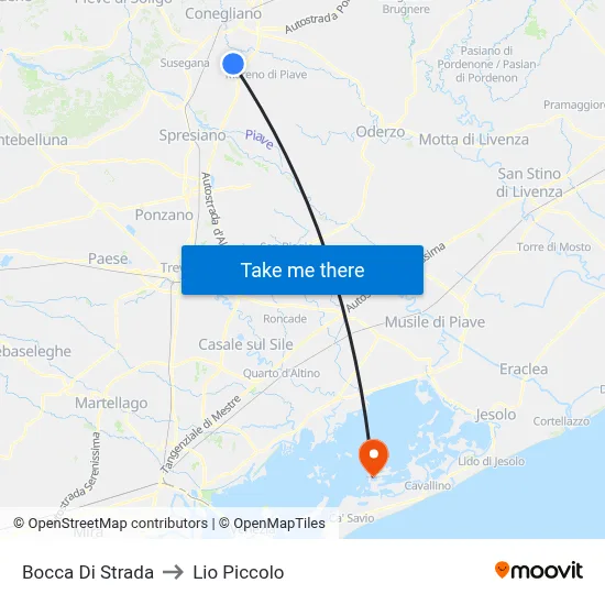 Street Mouth to Lio Piccolo map