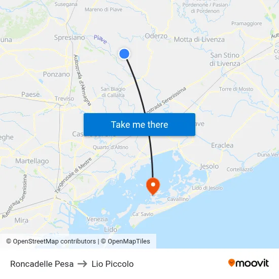 Roncadelle Weighbridge to Lio Piccolo map
