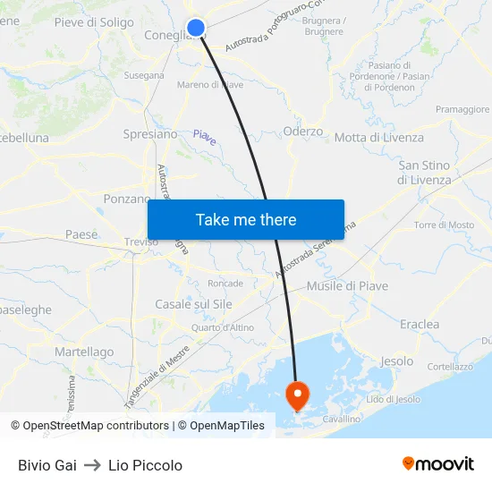 Junction Gai to Lio Piccolo map