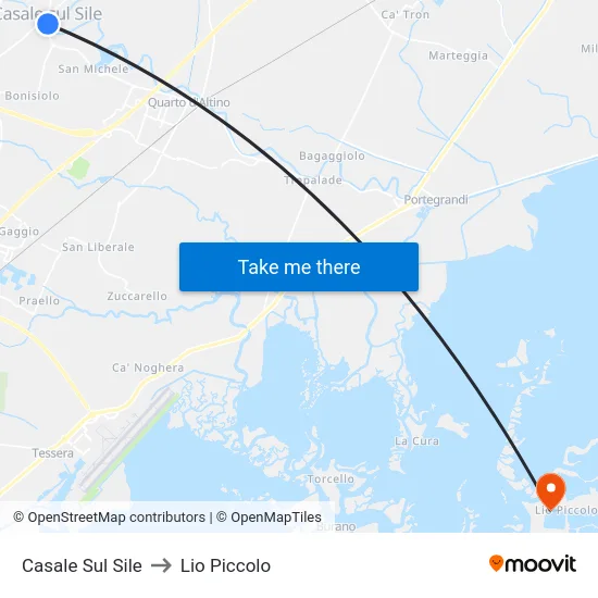 Casale Sul Sile to Lio Piccolo map
