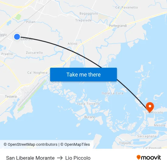 San Liberale Morante to Lio Piccolo map