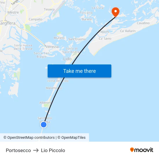 Portosecco to Lio Piccolo map