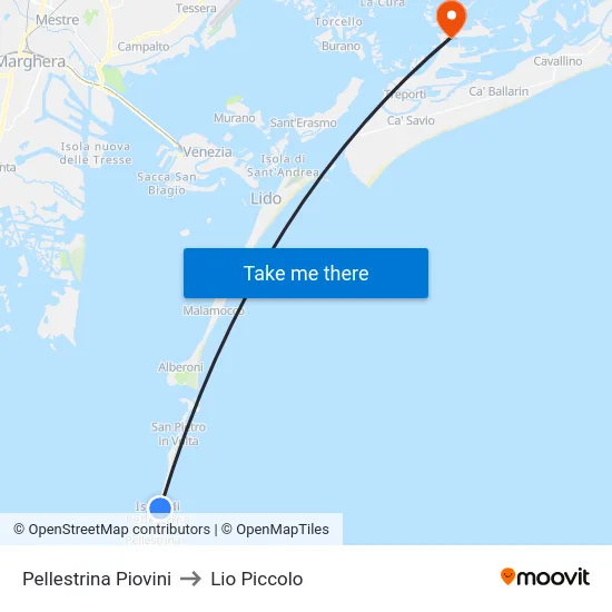 Pellestrina Piovini to Lio Piccolo map
