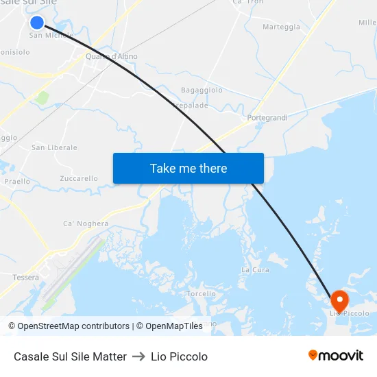 Casale Sul Sile Matter to Lio Piccolo map