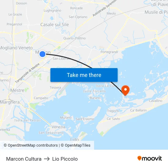 Marcon Culture to Lio Piccolo map