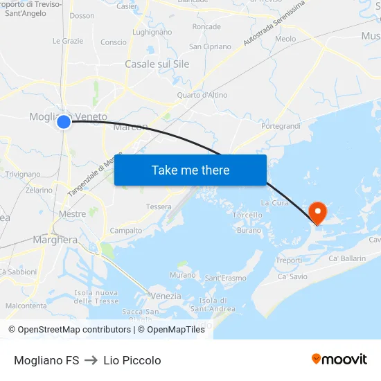 Mogliano FS to Lio Piccolo map