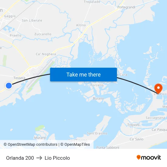 Orlanda 200 to Lio Piccolo map