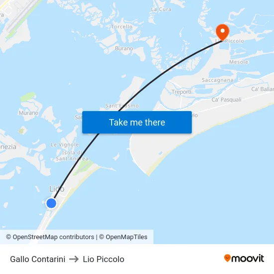 Gallo Contarini to Lio Piccolo map