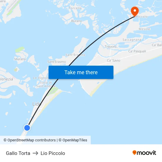 Gallo Torta to Lio Piccolo map