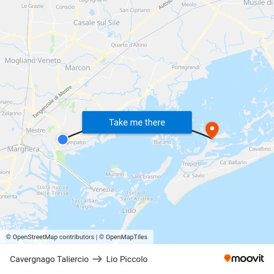 Cavergnago Taliercio to Lio Piccolo map