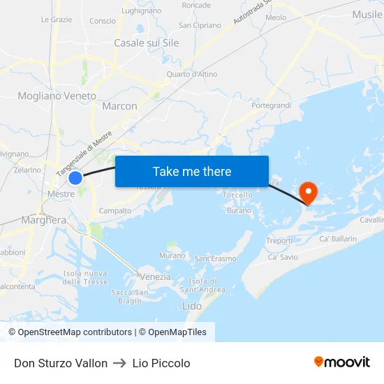 Don Sturzo Vallon to Lio Piccolo map