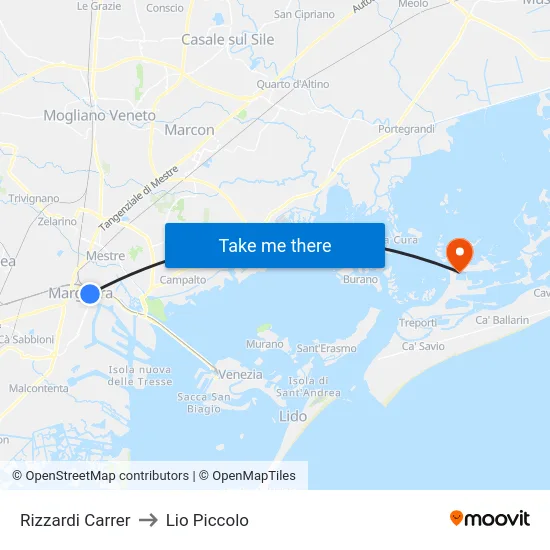 Rizzardi Carrer to Lio Piccolo map