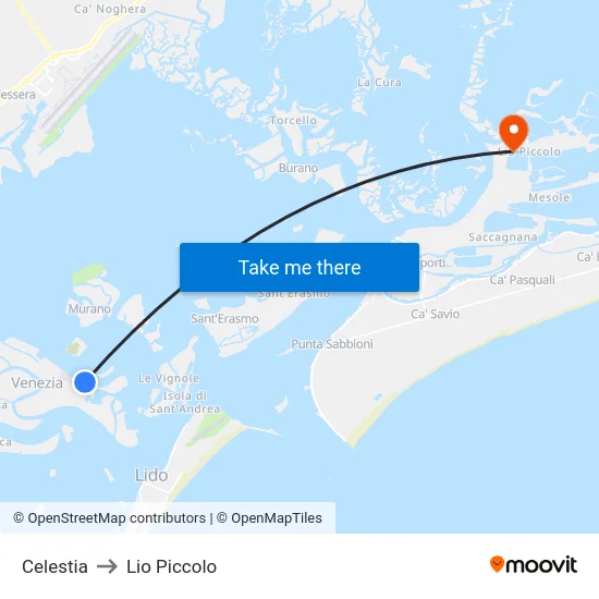 Celestia to Lio Piccolo map