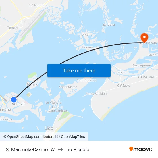 S. Marcuola-Casino' "A" to Lio Piccolo map