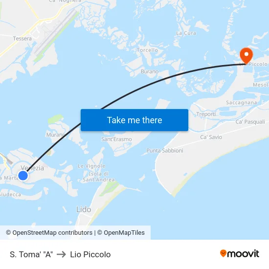 S. Toma' "A" to Lio Piccolo map