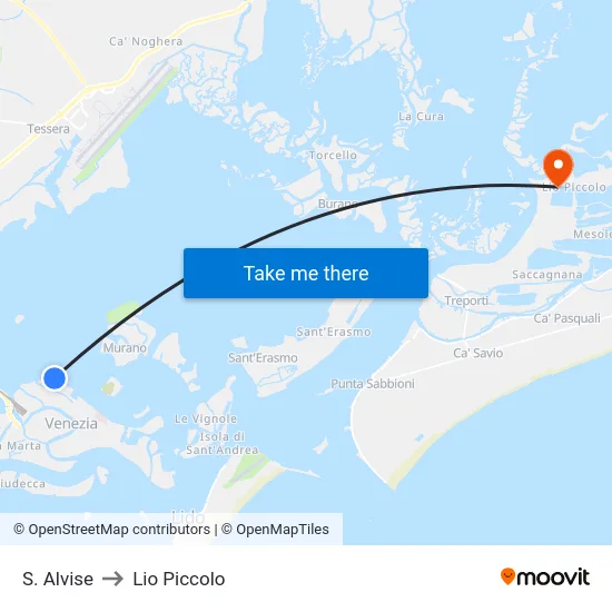 S. Alvise to Lio Piccolo map