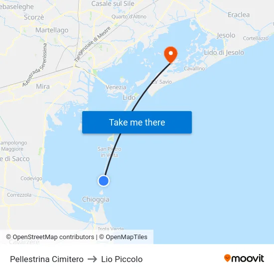 Pellestrina Cimitero to Lio Piccolo map