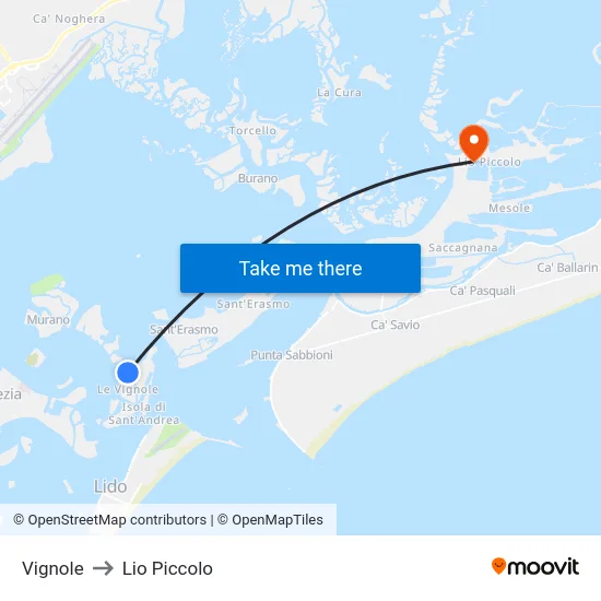 Vignole to Lio Piccolo map