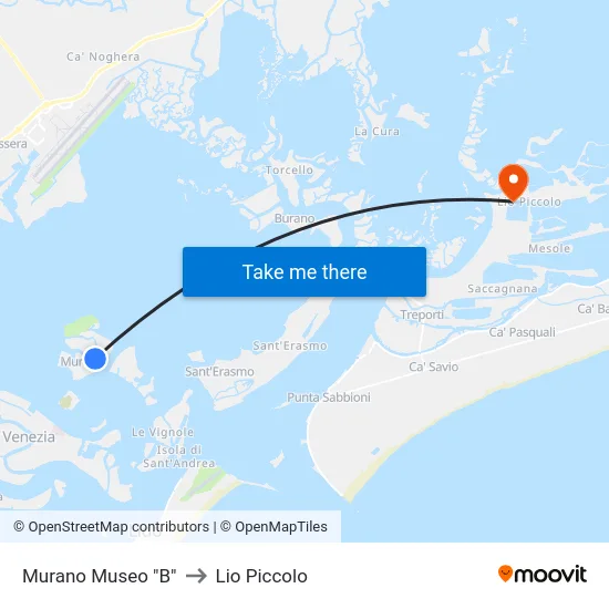 Murano Museo "B" to Lio Piccolo map