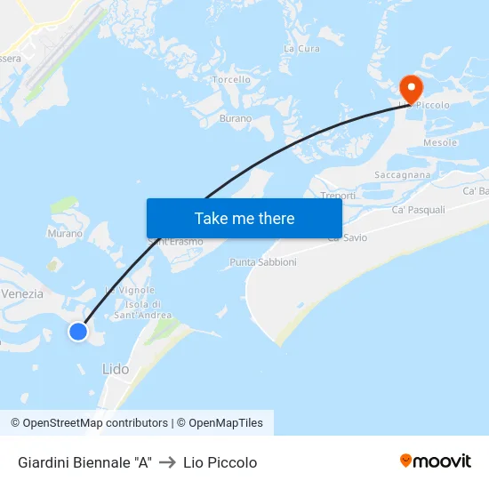 Giardini Biennale "A" to Lio Piccolo map