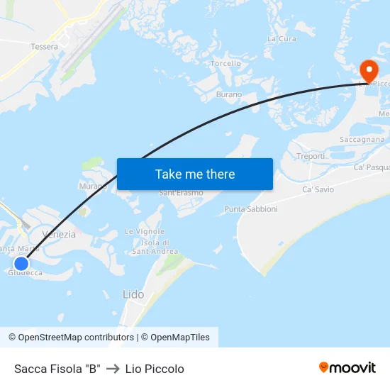 Sacca Fisola "B" to Lio Piccolo map
