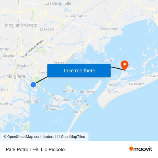 Park Petroli to Lio Piccolo map