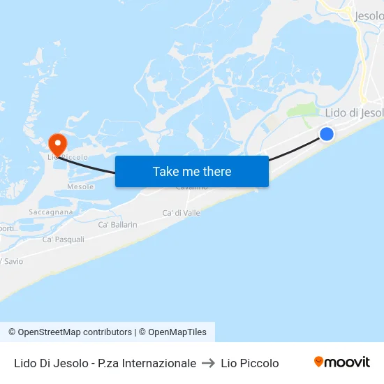 Lido Di Jesolo - P.za Internazionale to Lio Piccolo map