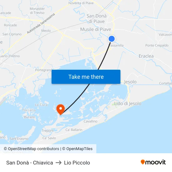 San Donà - Chiavica to Lio Piccolo map