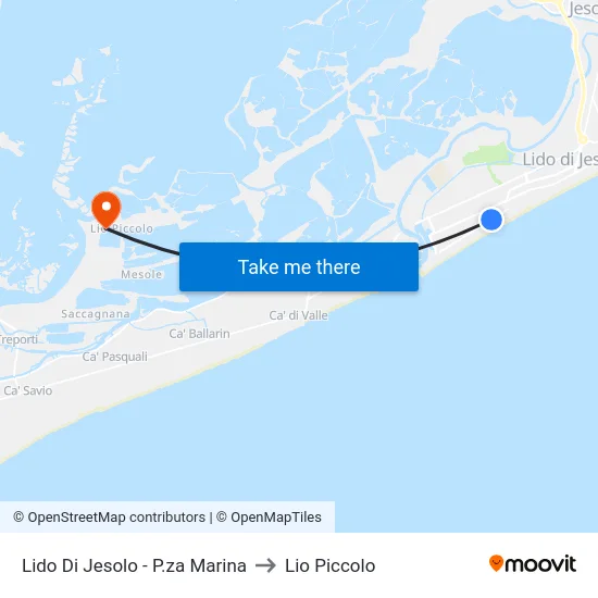 Lido Di Jesolo - P.za Marina to Lio Piccolo map