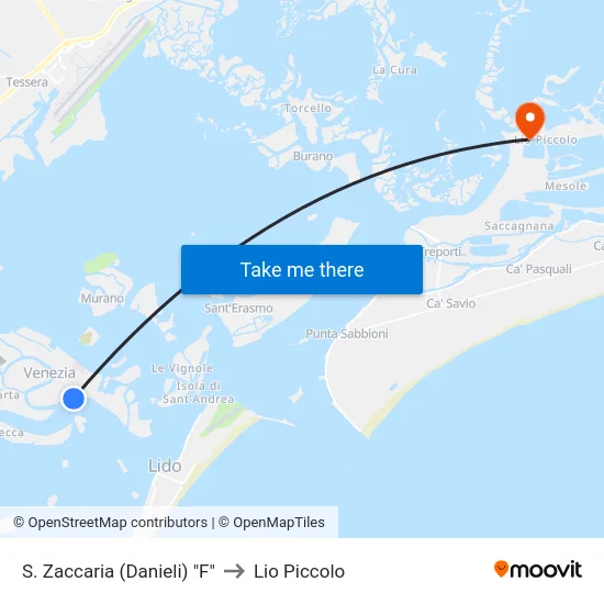 S. Zaccaria (Danieli) "F" to Lio Piccolo map