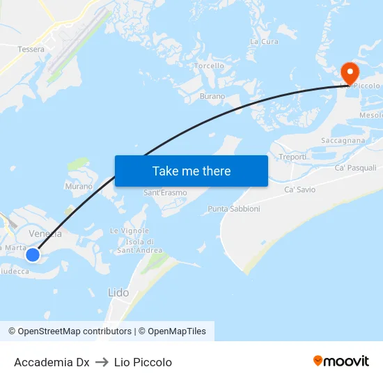 Accademia Dx to Lio Piccolo map