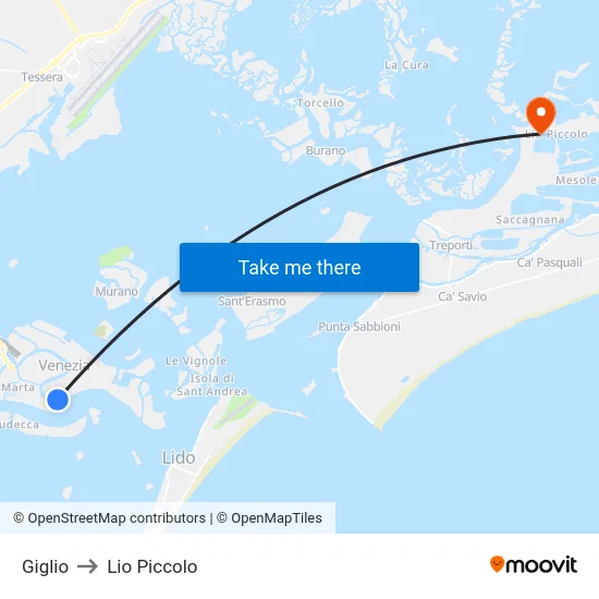 Giglio to Lio Piccolo map