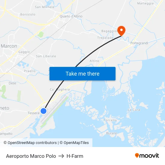 Aeroporto Marco Polo to H-Farm map