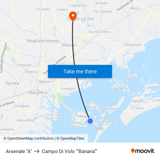 Arsenale "A" to Campo Di Volo ""Banana"" map