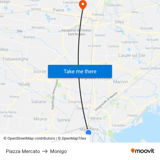 Market Square to Monigo map